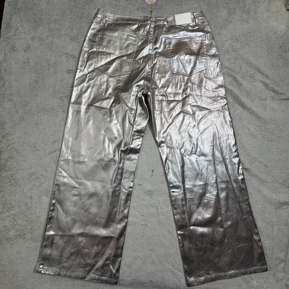 NWT Meshki Silver Women's Jeans‎ Size XXXL Wide Leg (W38in. x L29in.) BRAND NEW - Picture 4 of 14